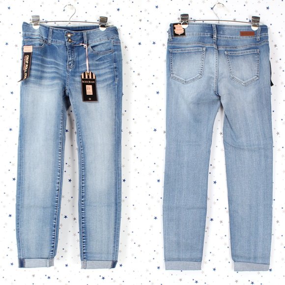 Cropped Rolled Cuff Skinny Jeans - Picture 7 of 8